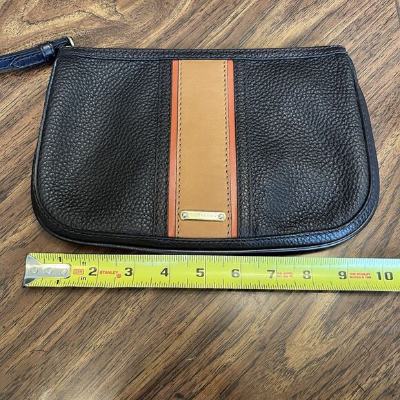 Burberry Calf Leather Dark Brown Wristlet Zip Unisex Handbag Clutch Pouch Bag - Picture 15 of 16